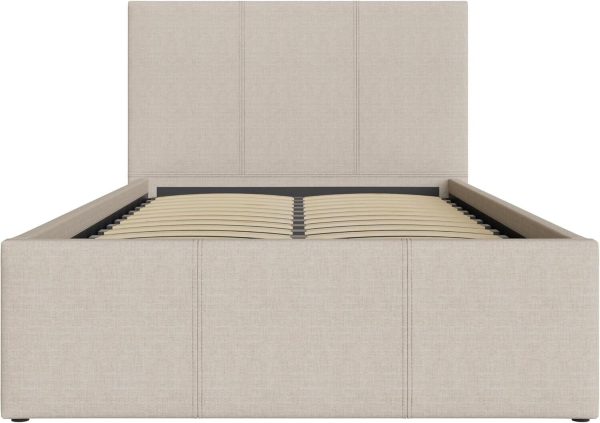 Side Lift Ottoman Storage Bed 90cm Single Natural Can Be Left Or Right Opening - Image 4