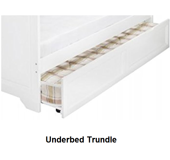 Single Wooden 3ft White Trundle only mattress and bed not included
