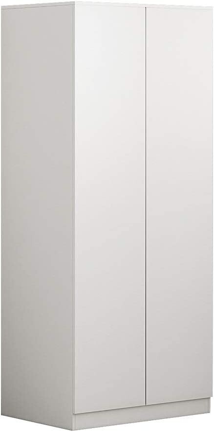 Stora 80cm Modern Bedroom 2 Door Wardrobe with Storage Shelves Matt White