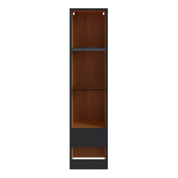 Tall Wall Mount Display Shelf Unit with LED Anthracite Oak Stylish Modern - Image 6