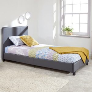 5ft King Size Faux Leather Bed in a Box Grey