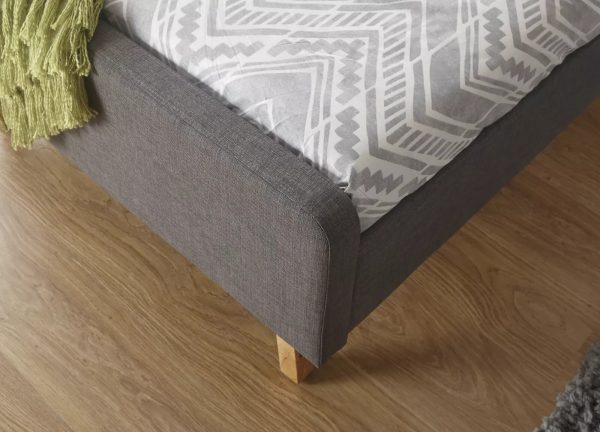 Ashbourne Bed Single Grey Fabric sprung slats 3ft bed frame - Image 5
