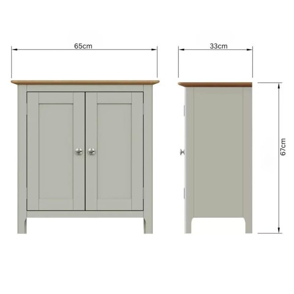 Assembled Sideboard Oak Veneered Top 2 Large Doors Sage Green Finish - Image 5