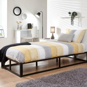 Black Metal Loft Bed Urban Platform Bed - 3ft  Single
