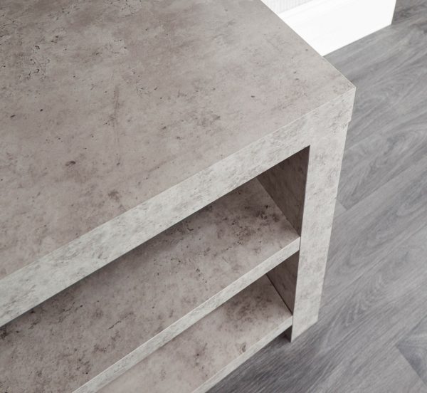 Bloc 2 Drawer TV Cabinet - Concrete Effect Grey - Cool Design - Image 10