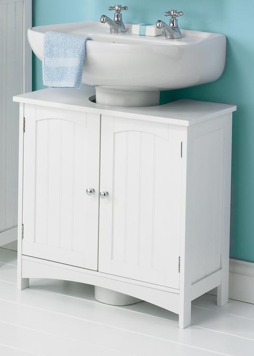 Colonial 2 Door Under Sink Basin Bathroom Cabinet White New