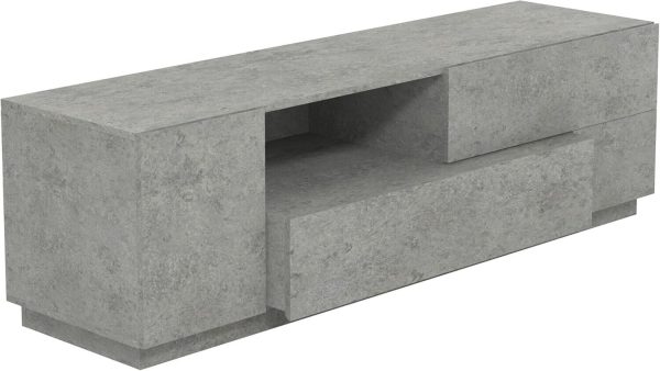 Grey 1 Door TV Media Unit with Drawers Shelves storage stunning unusual design - Image 3