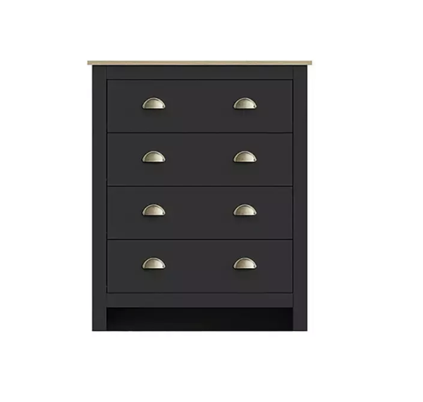 Lancaster 4 drawer chest bedroom furniture Black minor graded - Image 3