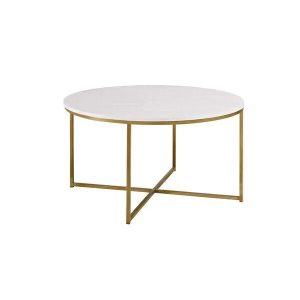 Marble Round Coffee Table Gold Legs