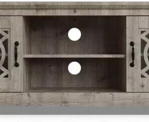 Mexican Grey 2 door 2 shelf TV Unit D39.9 x W199.5 x H50.4cm