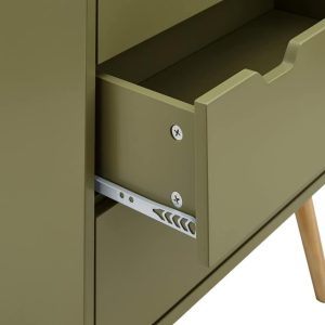 Nyborg 2 + 2 Drawer Chest of Drawers Scandinavian Style Bedroom Dark Boa Green