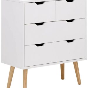 Nyborg Scandinavian Style Bedroom Furniture 2+2 DRAWER CHEST WHITE