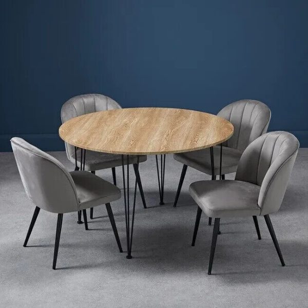 Pair of Orla chair Bedroom Lounge Dining Occasional chairs Grey - Image 4