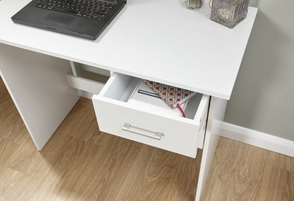 Panama 2 Drawer Budget Desk Dressing Table Dresser - White - Image 9