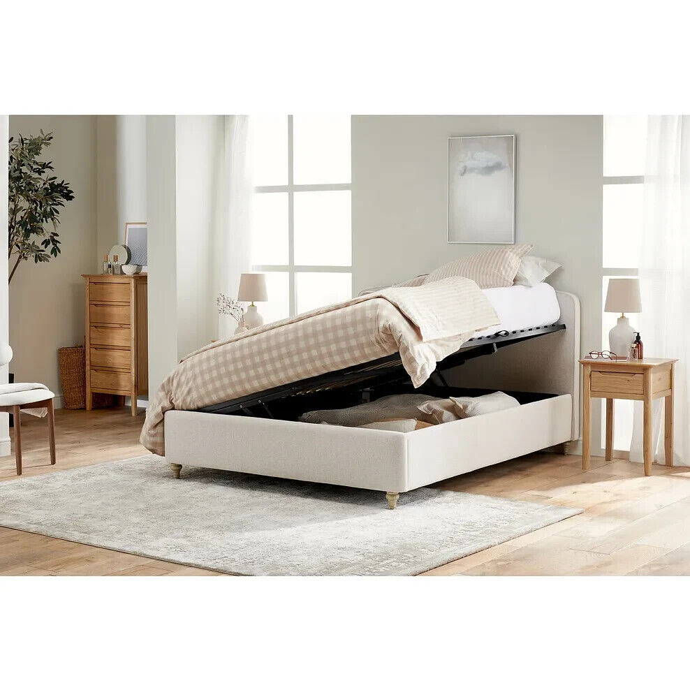Side Lift 4ft 6 Double Ottoman lift up storage bed Natural Evesham style RRP ?549