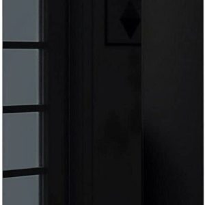 Stora 80cm Modern Bedroom 2 Door Wardrobe with Storage Shelves Black Gloss