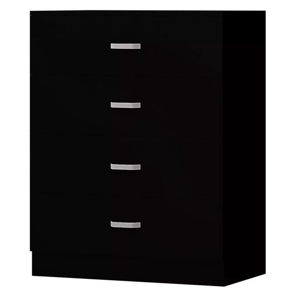 Tunis 4 Drawer Chest Of Drawers with Metal T-Bar Handles Matt Black - Image 5