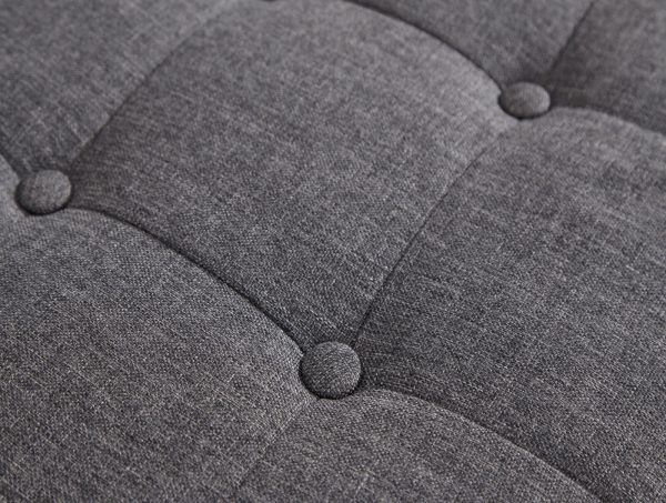 Verona Ottoman Seat Charcoal Grey Fabric Toy Bedding Storage Box Verona - Image 4
