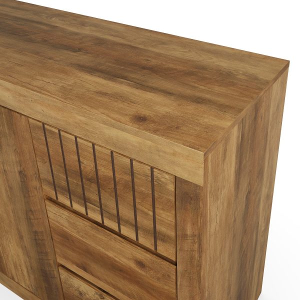 CARTMEL 2 DOOR 3 DRAWER SIDEBOARD SHELVES STORAGE CUPBOARD CABINET KNOTTY OAK - Image 4