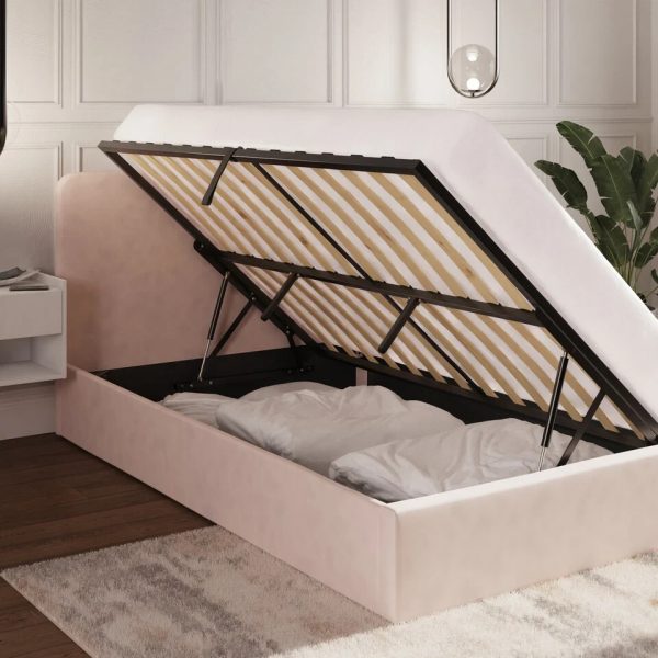 Chiswick Ottoman Bed Small Double Soft Pink box tatty contents are OK - Image 3