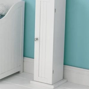 Colonial 1 Door Toilet Roll Cupboard Holder Cabinet White
