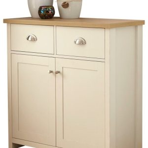 Cream and Oak 2 door Compact Sideboard Lancaster Range