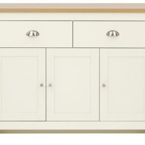Cream and Oak 3 door 2 Drawer Large Sideboard Lancaster Range