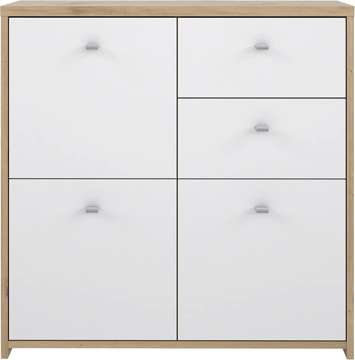 Forte Best Chest of 2 Drawers and 3 Doors Artisan Oak/White Sideboard Multi Use