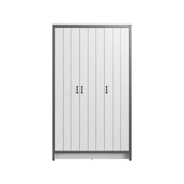 GFW Boston 3 Door Wardrobe Hanging Rails Storage Unit Bedroom White - Image 5