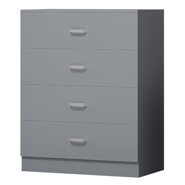 GREY 3 Piece Wardrobe Set Bedside 4 Drawer Chest of Drawers Bedroom Furniture - Image 5