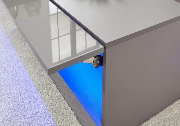Galicia Floor LED Coffee TV Unit Entertainment Storage HighGloss Living - Image 4