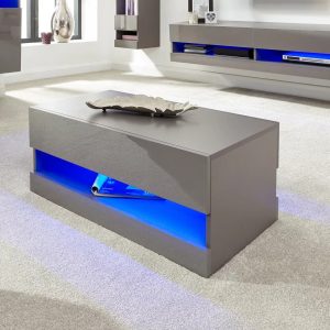 Galicia Floor LED Coffee TV Unit Entertainment Storage HighGloss Living