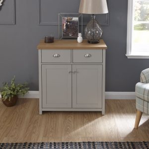 Grey and Oak 2 door Compact Sideboard Lancaster Range