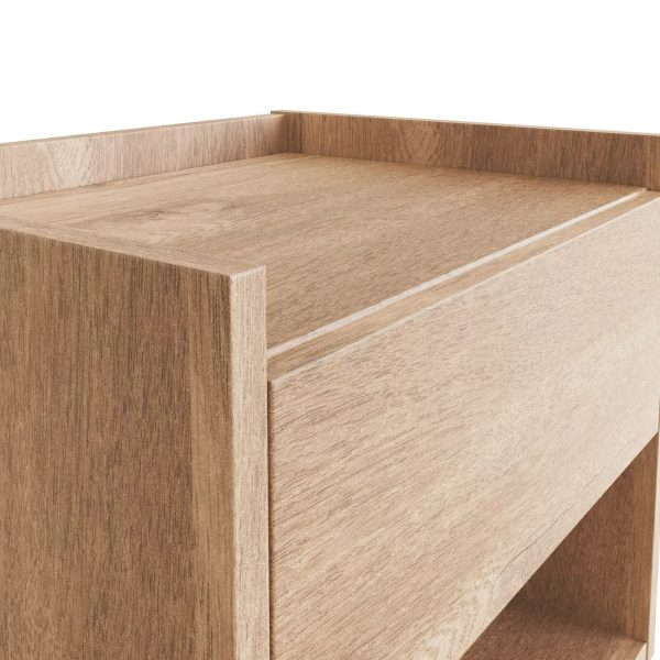 Harmony Wall Mounted Pair of Bedside Tables Oak - Image 5