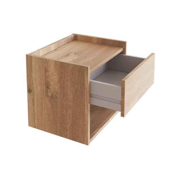Harmony Wall Mounted Pair of Bedside Tables Oak - Image 6