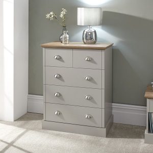 Kendal 2+3 Drawer Chest of 5 drawers Country style bedroom furniture Grey & Oak