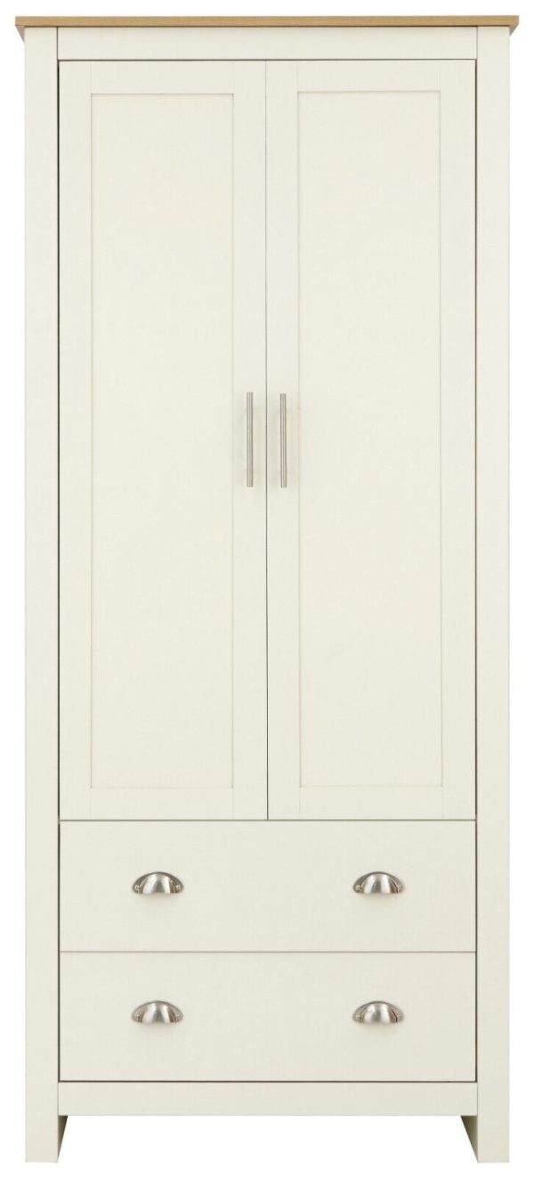 Lancaster 2 Door 2 Drawer Wardrobe - Cream - Image 4