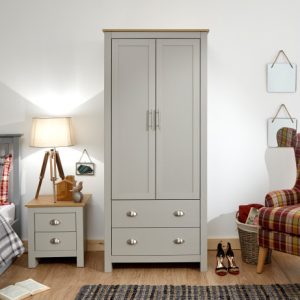 Lancaster 2 Door 2 Drawer Wardrobe - Grey
