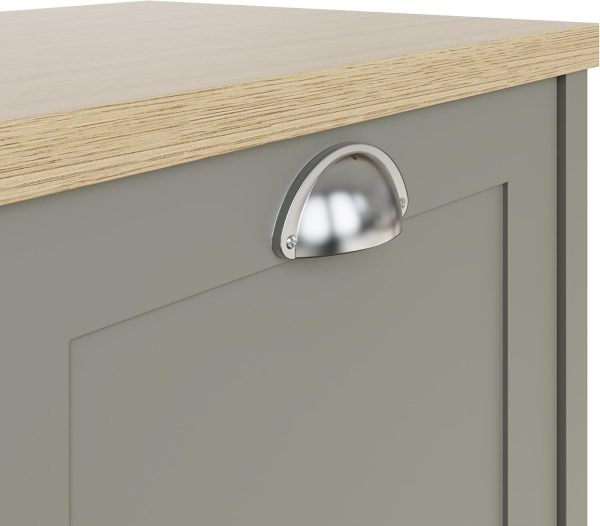 Lancaster 2 Door Shoe Cabinet Grey Shelving Hallway Entryway loads of storage - Image 5