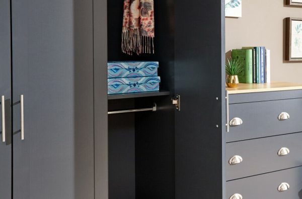 Lancaster Country Style 3 Door Wardrobe Robe Blue Grey customer return - Image 9