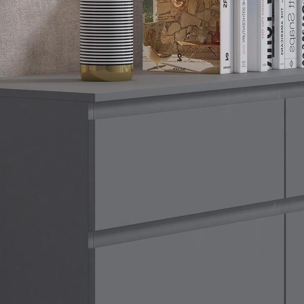 Large 6 Drawer Chest in Dark Grey Matt finish Scratch Resistant minor graded - Image 3