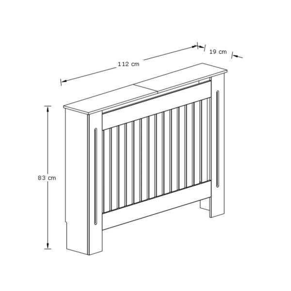 Longslow Medium White Radiator Cover Slatted Wood Design Top Shelf Storage - Image 5