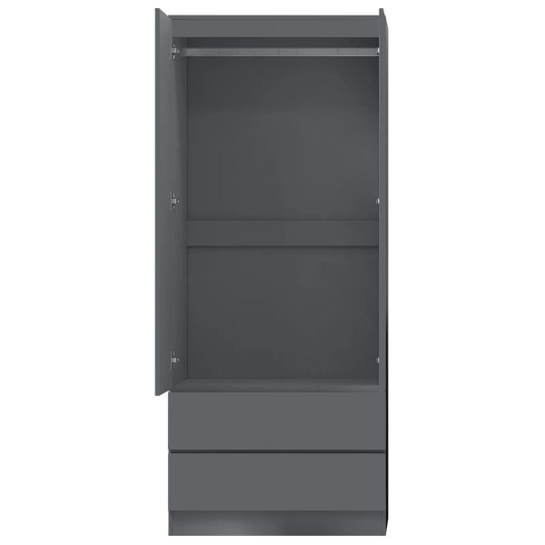 Matt Dark Grey 2 Door 2 drawer Combi Wardrobe Scratch Resistant Soft Close - Image 7