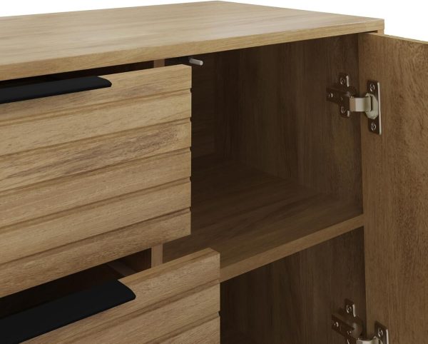 Nervata Sideboard Cabinet Living Dining Room Oak - Image 4
