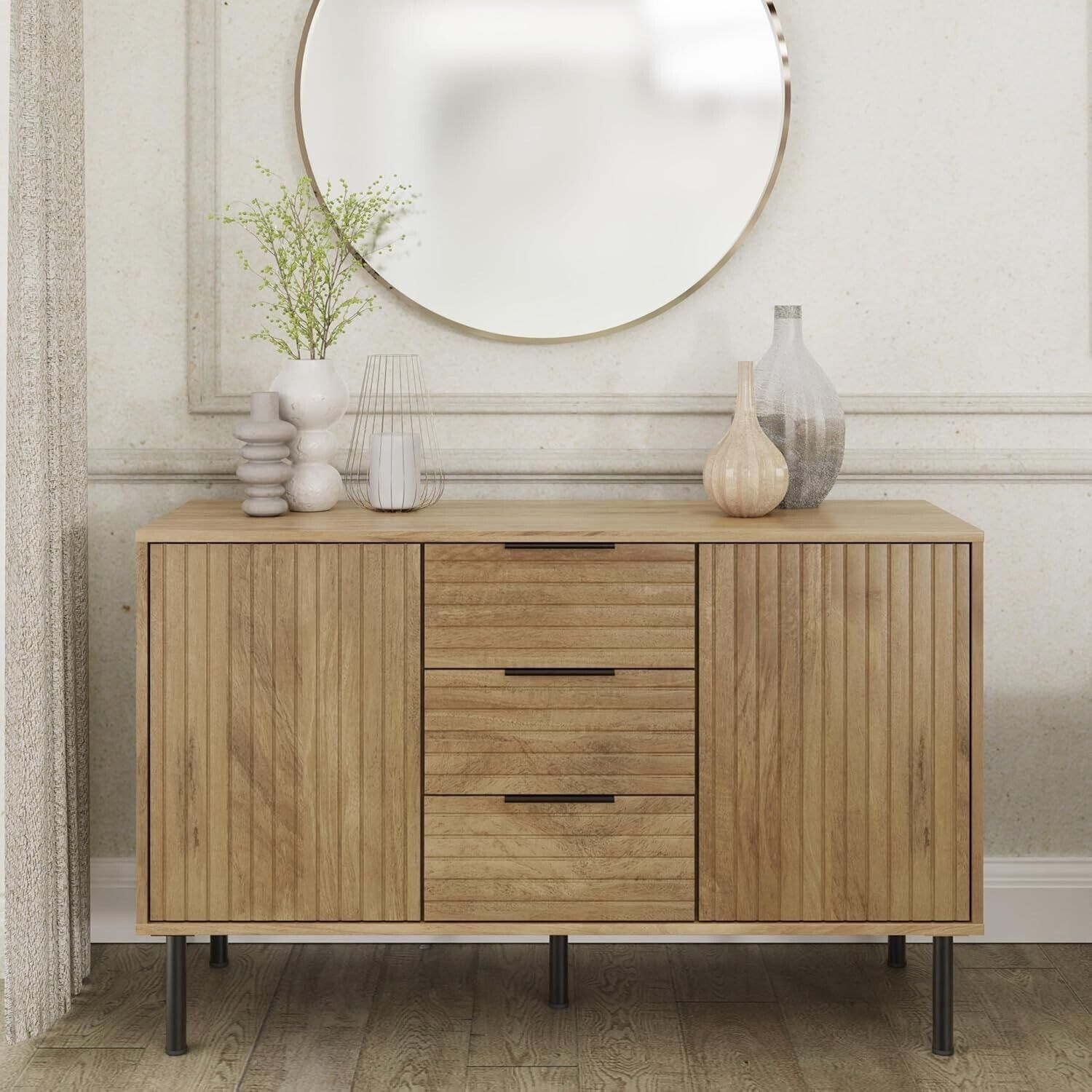 Nervata Sideboard Cabinet Living Dining Room Oak