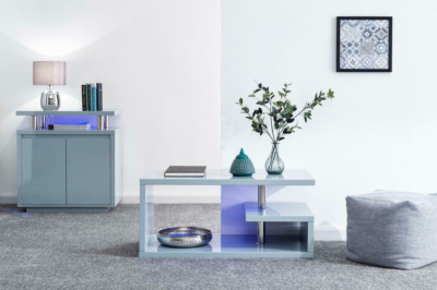 Polar High Gloss LED Coffee Table Grey
