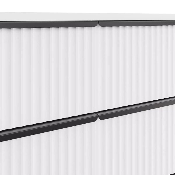 Ripple Effect White 8 Drawer Chest Of Drawers Scalloped Fronts Scratch Resistant - Image 7