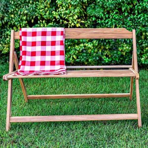 Teak  Folding Bench seat Space saving Outdoor wooden garden bench Tramontina