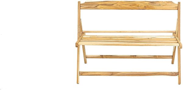 Teak  Folding Bench seat Space saving Outdoor wooden garden bench Tramontina - Image 5
