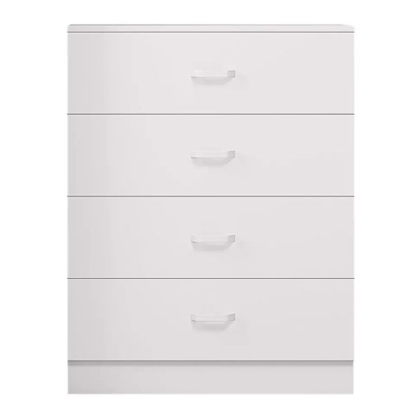 Tunis 4 Drawer Chest Of Drawers Sideboard with Metal T-Bar Handles Matt White - Image 5